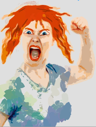 Arg kvinna, illustration Clip art